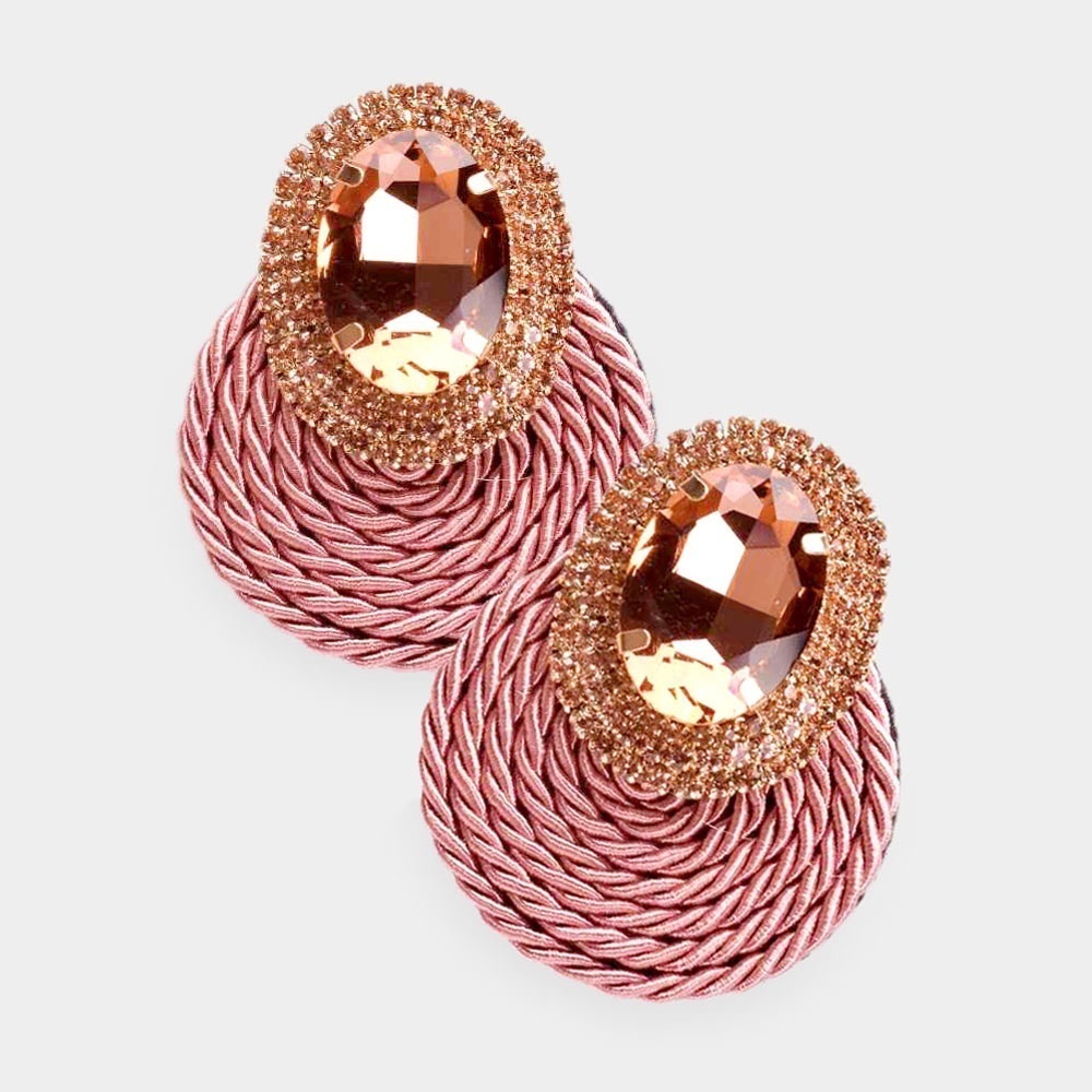 Oval stone earrings